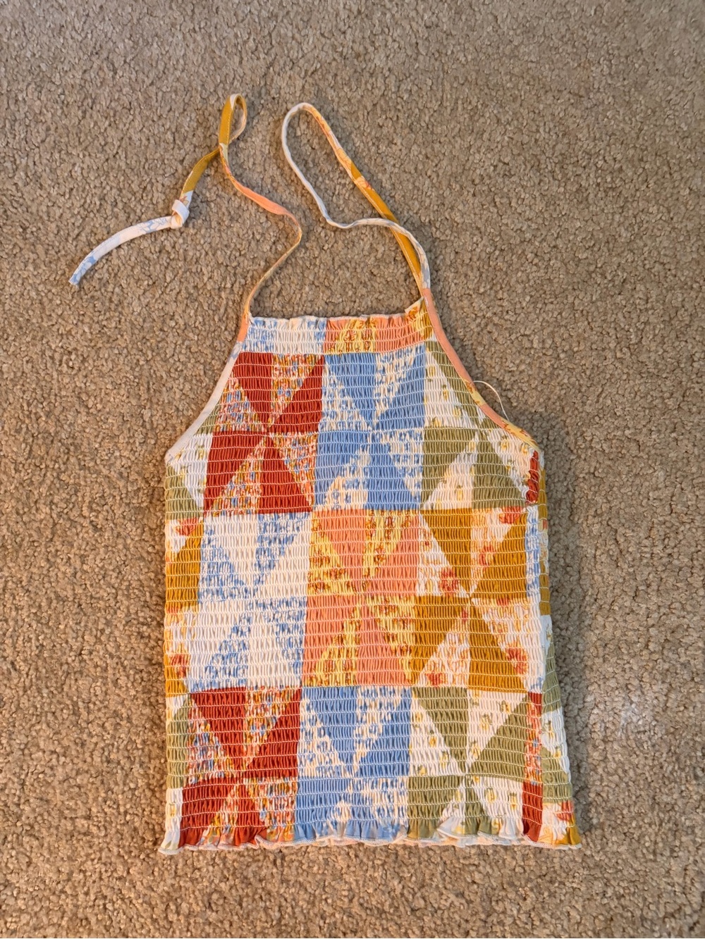 NWT Quilt print halter top
